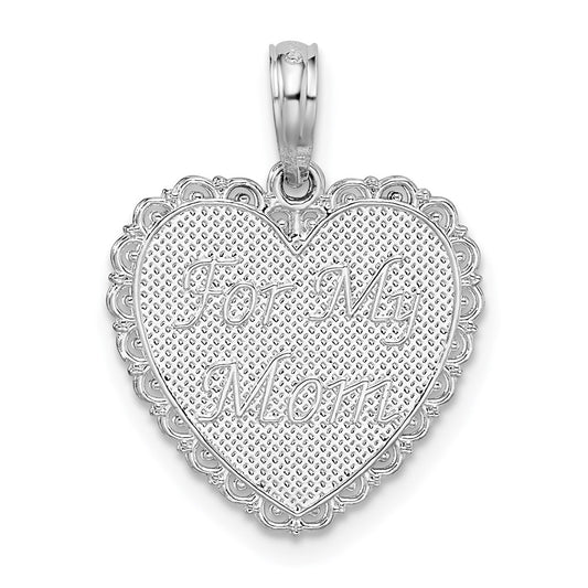 Million Charms 925 Sterling Silver Charm Pendant, Small For My Mom, Thanks For Everything On Scalloped Heart