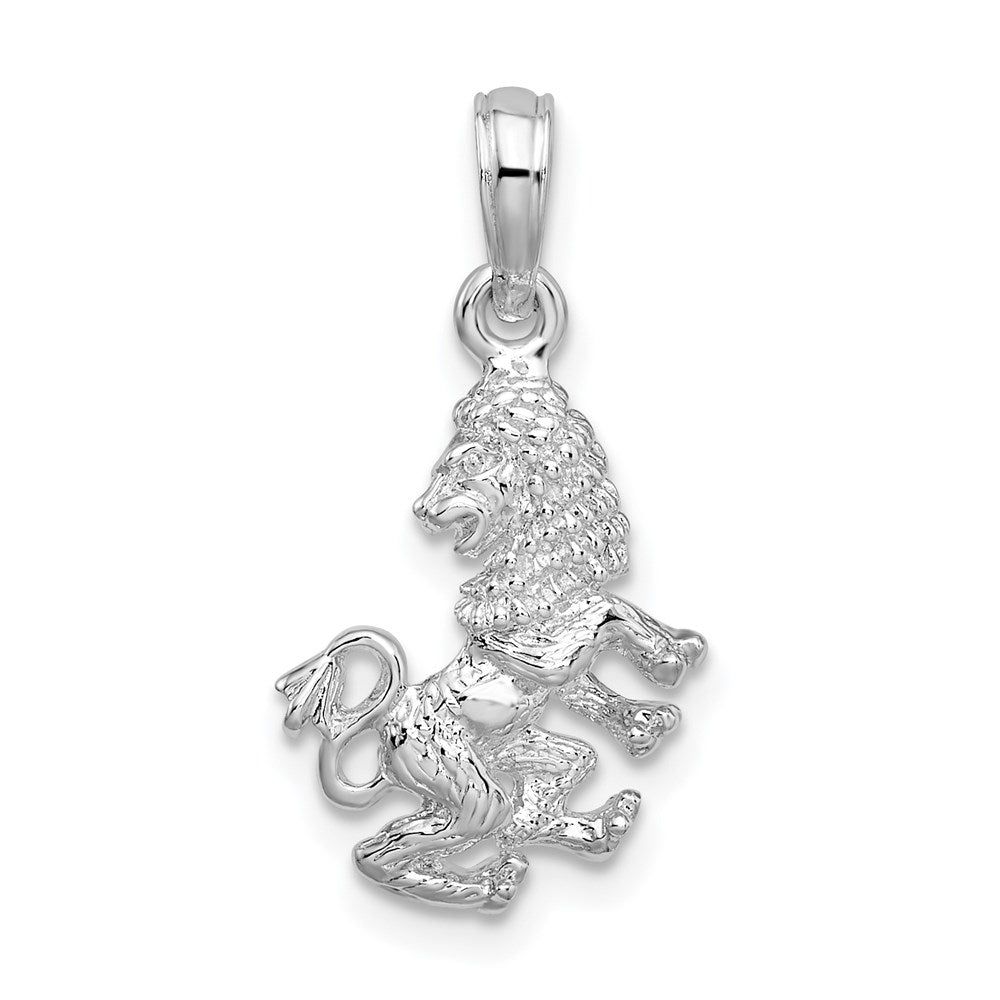 Million Charms 925 Sterling Silver Charm Pendant, 3-D Leo Zodiac Sign