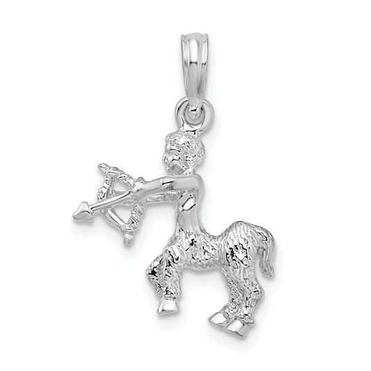 Million Charms 925 Sterling Silver Charm Pendant, 3-D Sagittarius Zodiac Sign