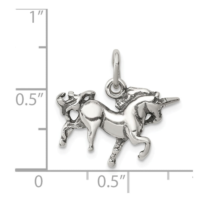 Million Charms 925 Sterling Silver Antiqued Unicorn Charm