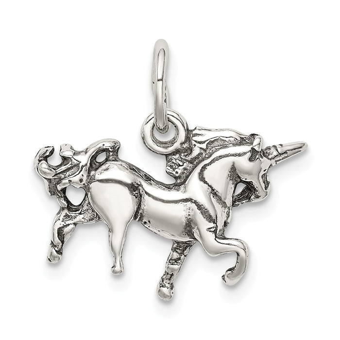 Million Charms 925 Sterling Silver Antiqued Unicorn Charm