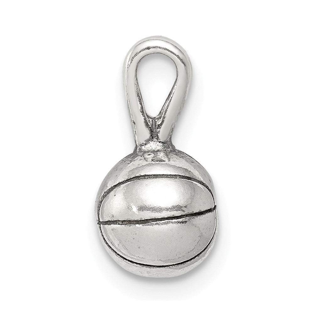 Million Charms 925 Sterling Silver Antiqued Sports Basketball Charm
