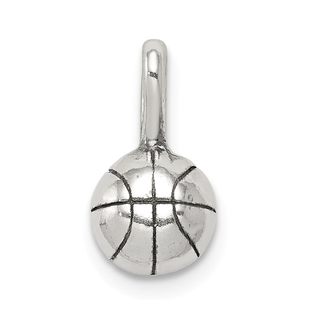 Million Charms 925 Sterling Silver Antiqued Sports Basketball Charm