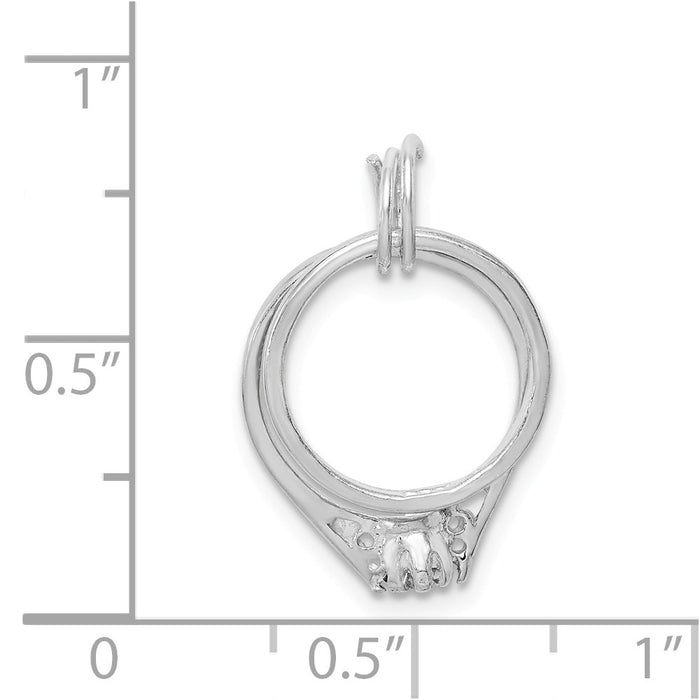 Million Charms 925 Sterling Silver Rhodium-Plated Wedding Ring Set Charm