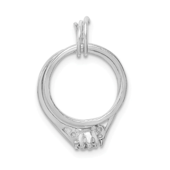 Million Charms 925 Sterling Silver Rhodium-Plated Wedding Ring Set Charm