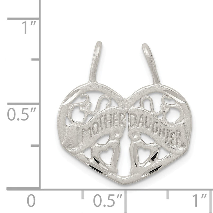Million Charms 925 Sterling Silver Mother Daughter 2-Piece Break Apart Charm