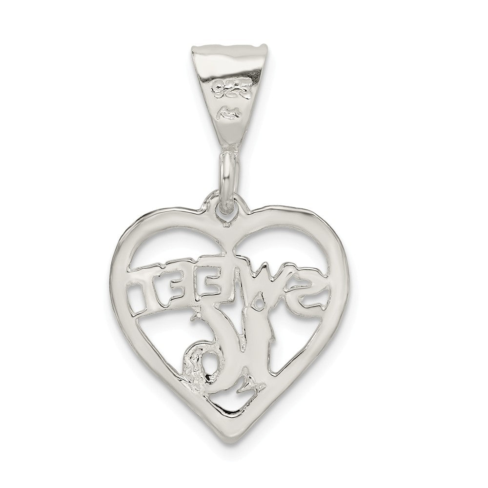 Million Charms 925 Sterling Silver Heart Sweet 16 Birthday Charm