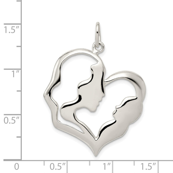 Million Charms 925 Sterling Silver Mother & Baby Pendant