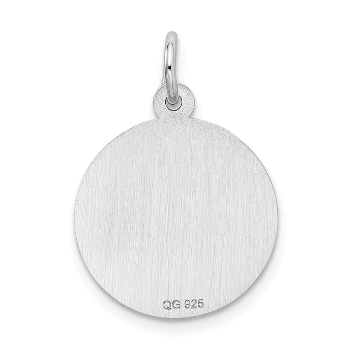 Million Charms 925 Sterling Silver Rhodium-Plated On Graduation Day Disc Charm