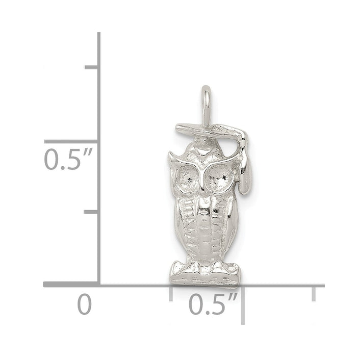 Million Charms 925 Sterling Silver Graduation Owl Charm
