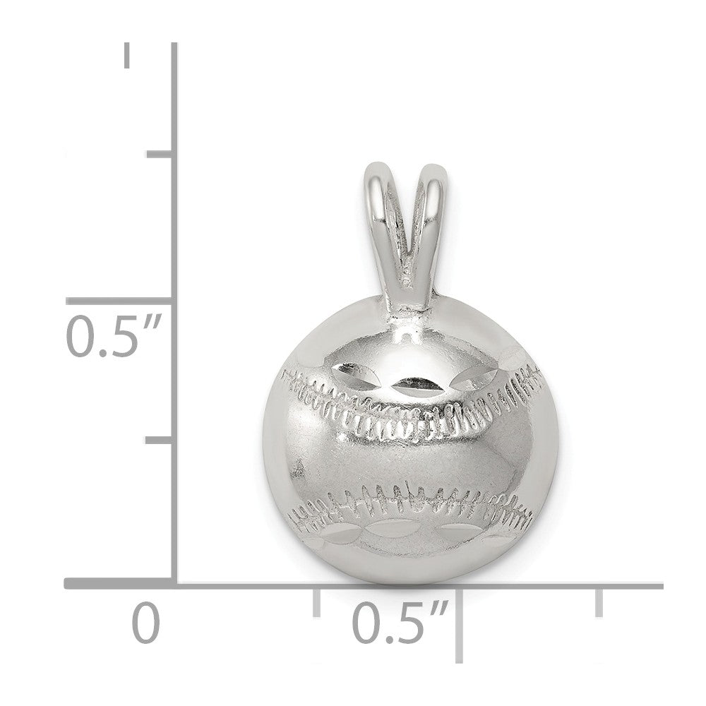 Million Charms 925 Sterling Silver Sports Baseball Charm