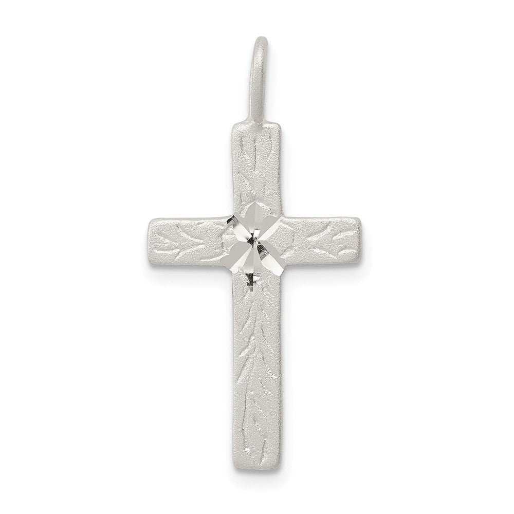 Million Charms 925 Sterling Silver Diamond-Cut Relgious Cross Pendant