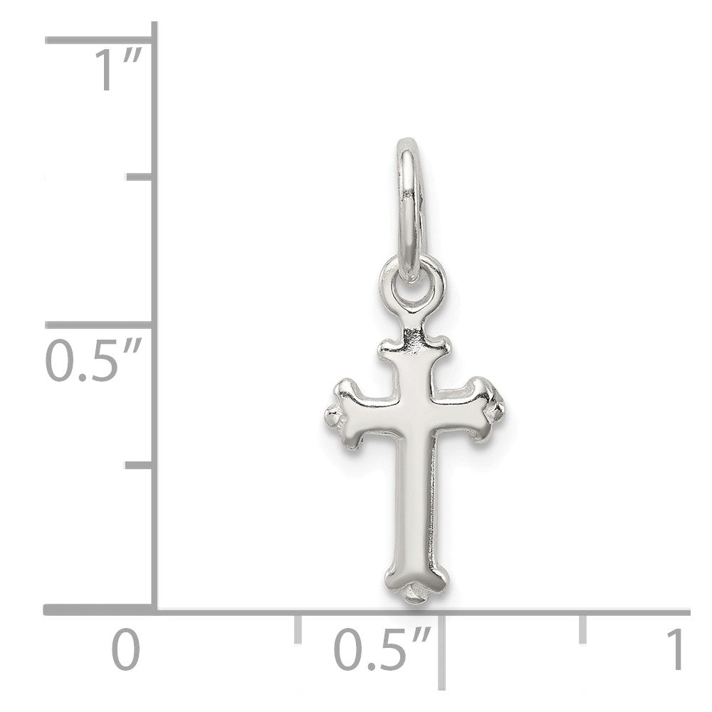 Million Charms 925 Sterling Silver Fleur De Lis Relgious Cross Charm