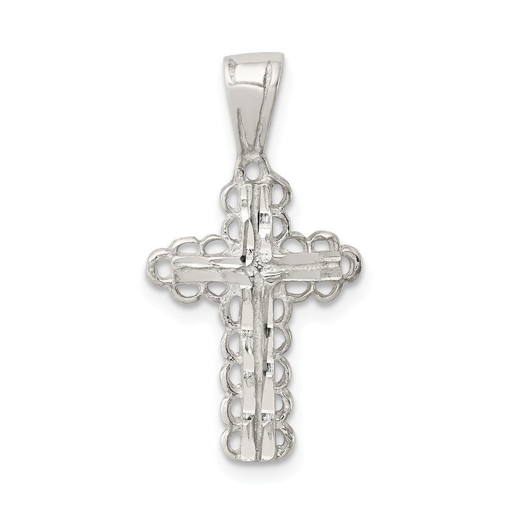 Million Charms 925 Sterling Silver Budded Relgious Cross Pendant