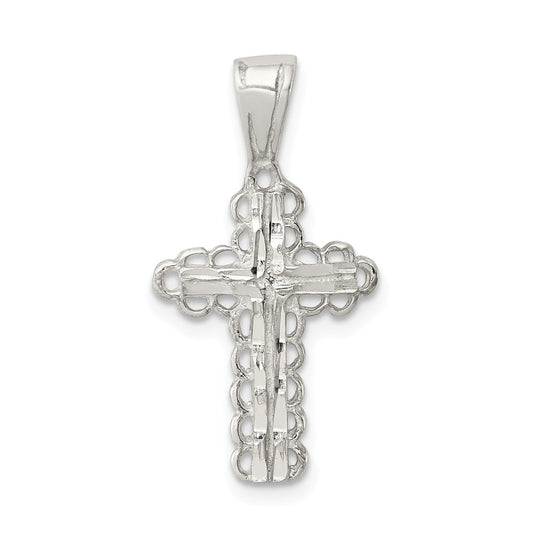 Million Charms 925 Sterling Silver Budded Relgious Cross Pendant