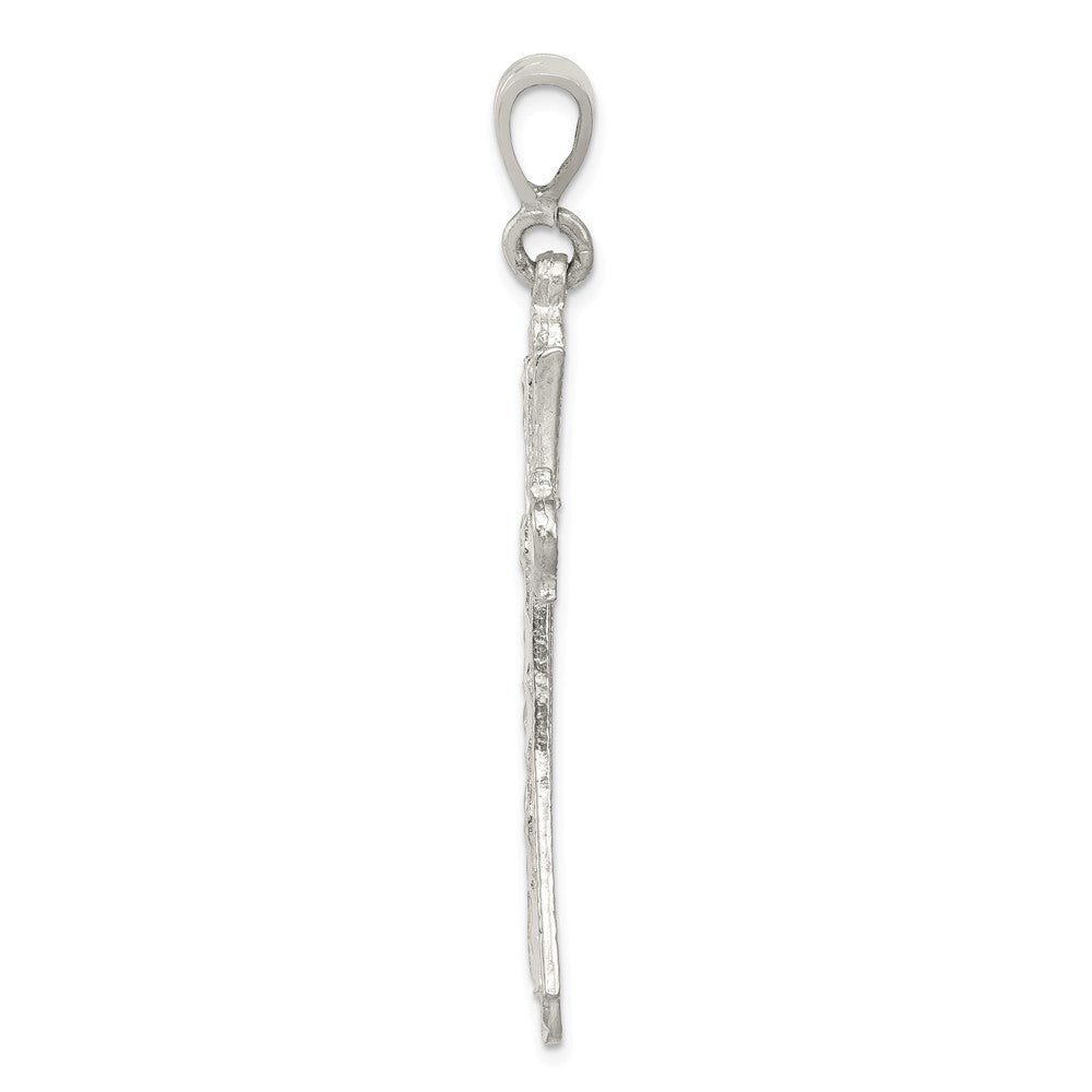 Million Charms 925 Sterling Silver Diamond-Cut Relgious Cross Pendant