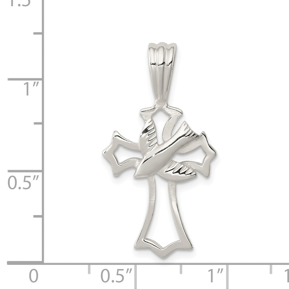 Million Charms 925 Sterling Silver Dove Relgious Cross Pendant