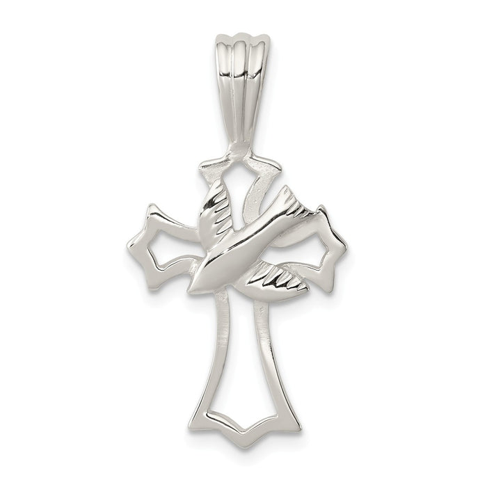 Million Charms 925 Sterling Silver Dove Relgious Cross Pendant