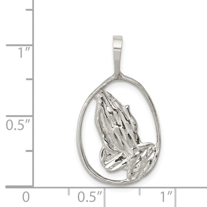 Million Charms 925 Sterling Silver Praying Hands Pendant