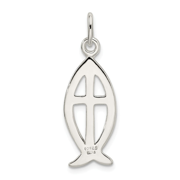 Million Charms 925 Sterling Silver Ichthus Fish Relgious Cross Charm