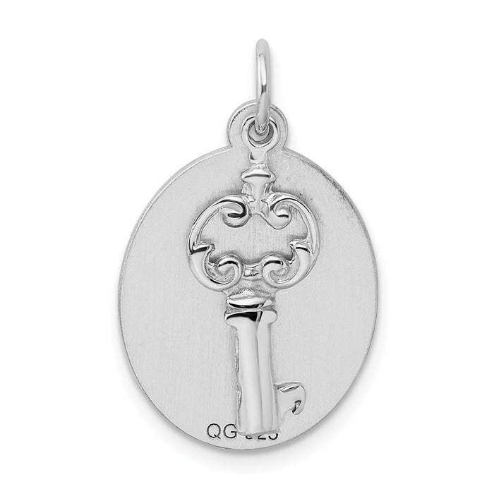 Million Charms 925 Sterling Silver Rhodium-Plated Key Charm