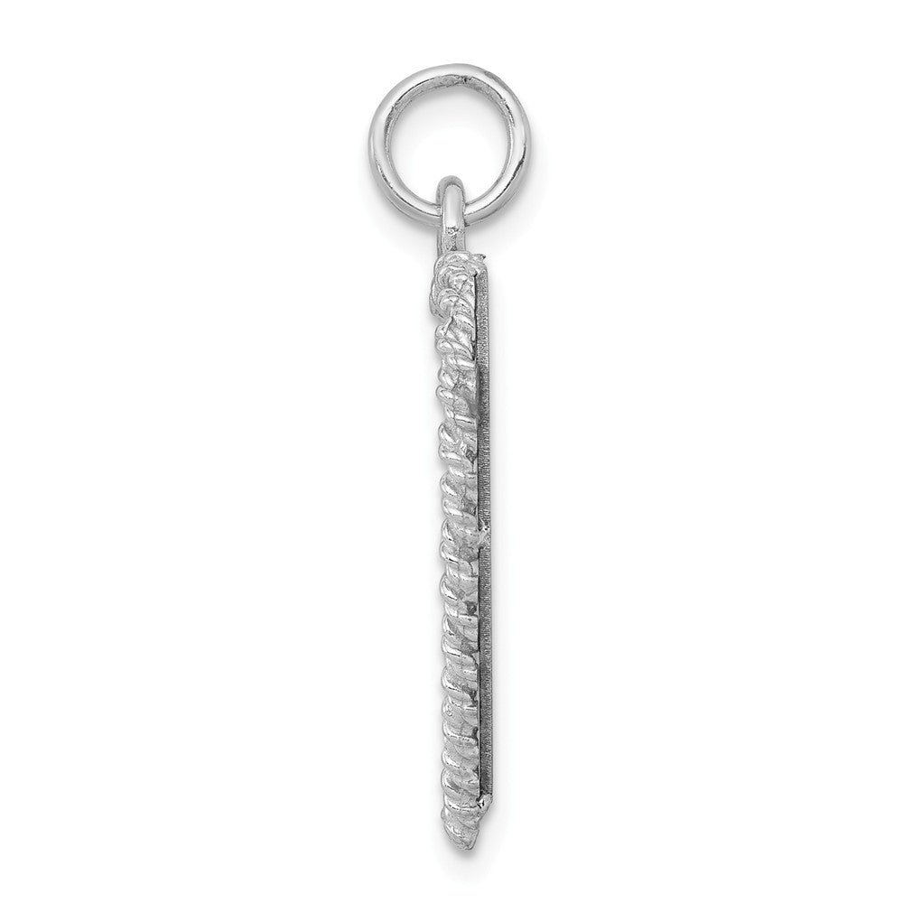 Million Charms 925 Sterling Silver With Rhodium-Plated Happy Anniversary Milestone Polished Front/Satin Back Disc Charm