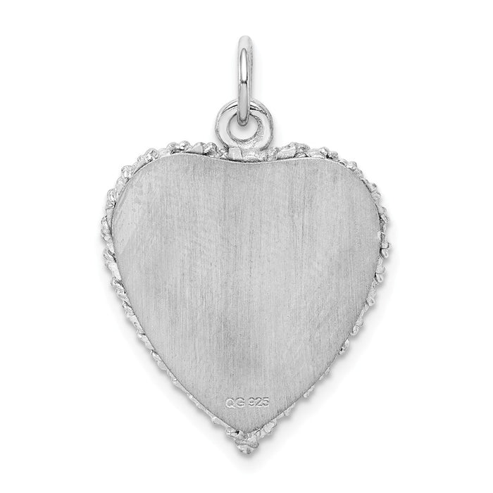 Million Charms 925 Sterling Silver With Rhodium-Plated Happy Anniversary Milestone Polished Front/Satin Back Disc Charm