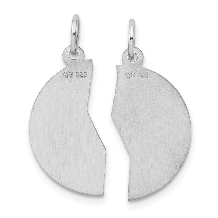 Million Charms 925 Sterling Silver Rhodium-Plated 2-Piece Best Friend Disc Charm