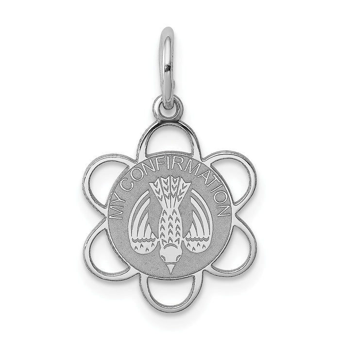 Million Charms 925 Sterling Silver Rhodium-Plated My Confirmation Disc Charm