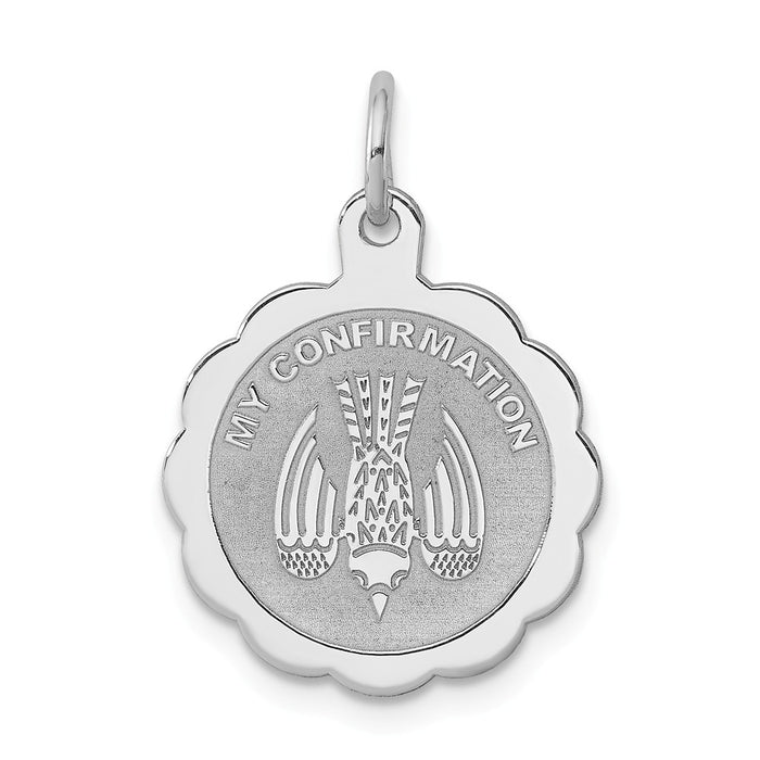 Million Charms 925 Sterling Silver Rhodium-Plated My Confirmation Disc Charm