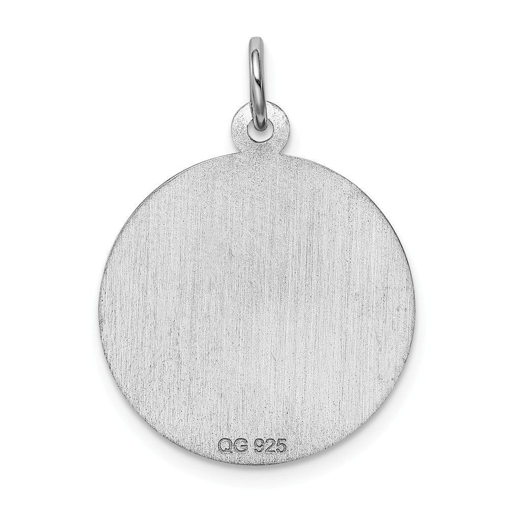 Million Charms 925 Sterling Silver Rhodium-Plated Relgious Cross Disc Charm