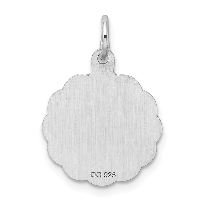 Million Charms 925 Sterling Silver Rhodium-Plated Graduation Day Disc Charm