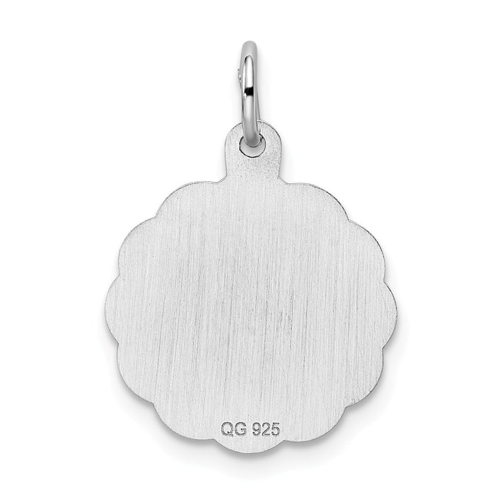 Million Charms 925 Sterling Silver Rhodium-Plated Graduation Day Disc Charm