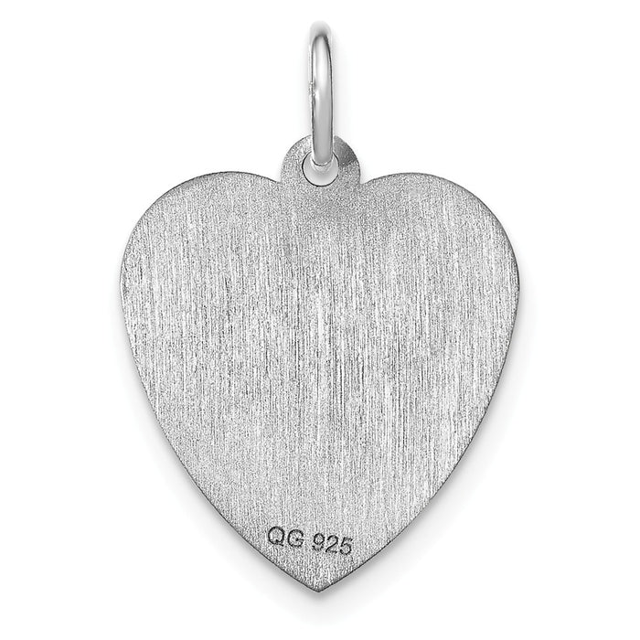 Million Charms 925 Sterling Silver Rhodium-Plated On Graduation Day Heart Disc Charm