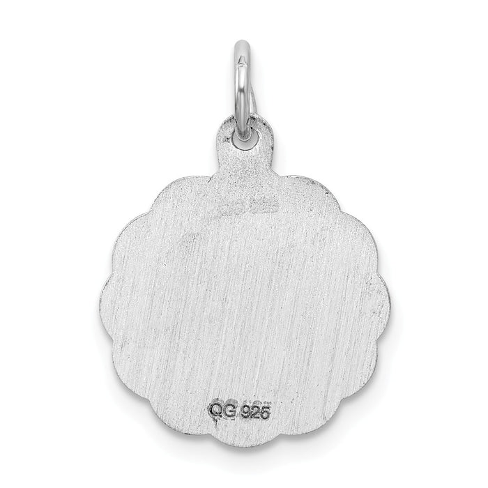 Million Charms 925 Sterling Silver Rhodium-Plated Graduation Day Disc Charm