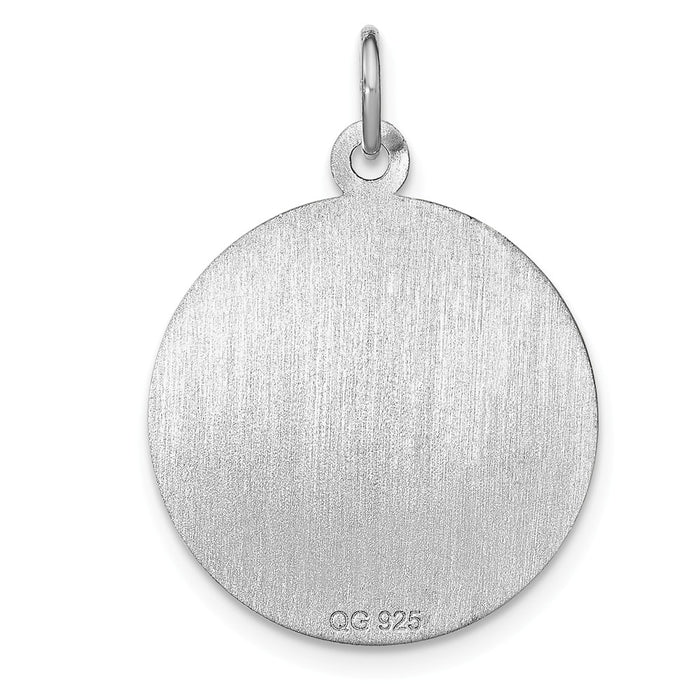 Million Charms 925 Sterling Silver Rhodium-Plated Graduation Day Disc Charm