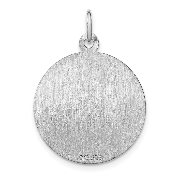 Million Charms 925 Sterling Silver Rhodium-Plated On Graduation Day Disc Charm
