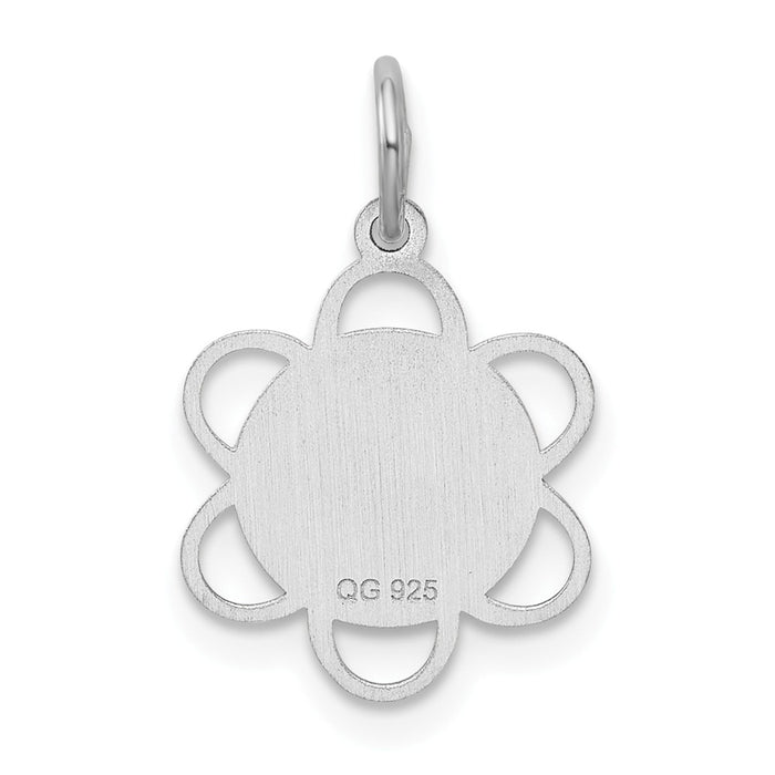Million Charms 925 Sterling Silver Rhodium-Plated Sweet Sixteen Disc Charm
