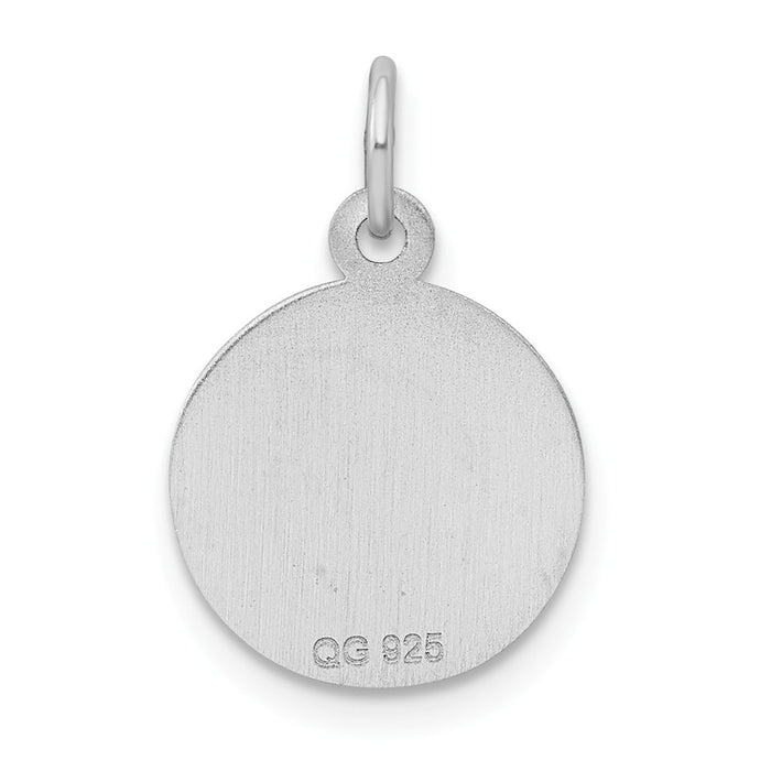 Million Charms 925 Sterling Silver Rhodium-Plated Sweet Sixteen Disc Charm