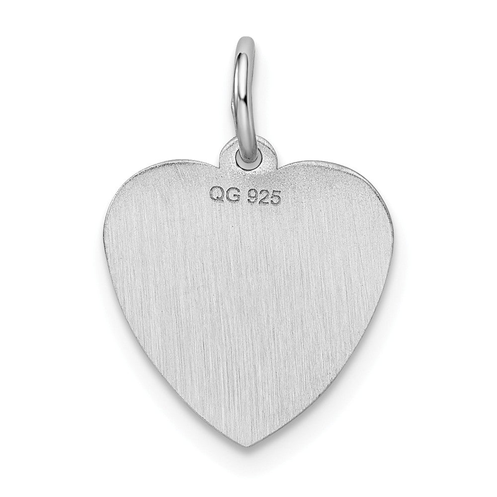 Million Charms 925 Sterling Silver Rhodium-Plated Sweet Sixteen Heart Disc Charm