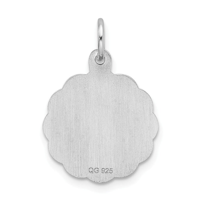 Million Charms 925 Sterling Silver Rhodium-Plated Sweet Sixteen Disc Charm