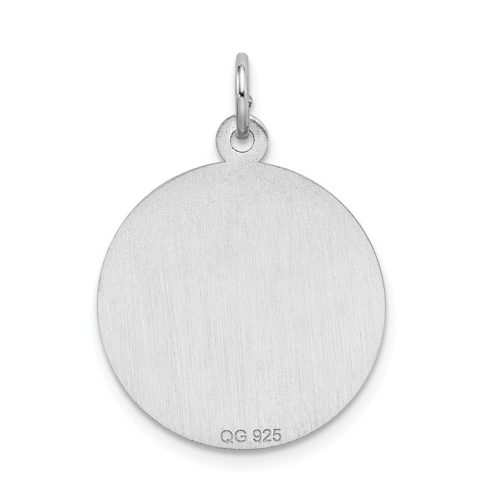 Million Charms 925 Sterling Silver Rhodium-Plated Sweet Sixteen Disc Charm