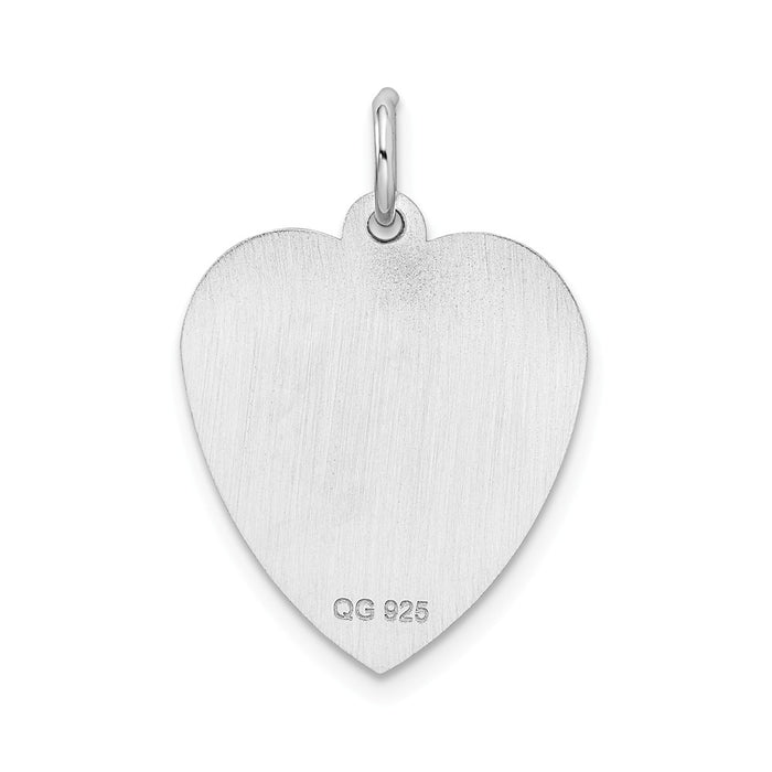Million Charms 925 Sterling Silver Rhodium-Plated Sweet Sixteen Heart Disc Charm