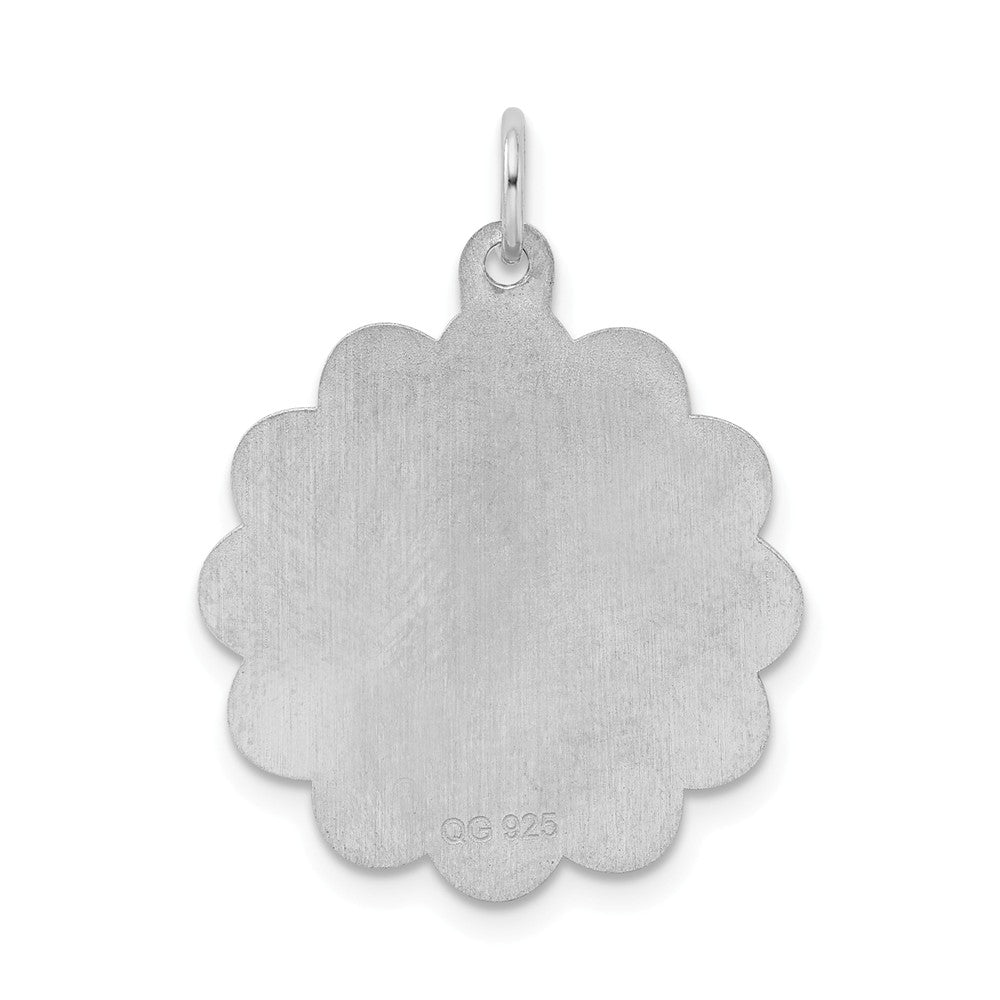 Million Charms 925 Sterling Silver Rhodium-Plated Stork Disc Charm