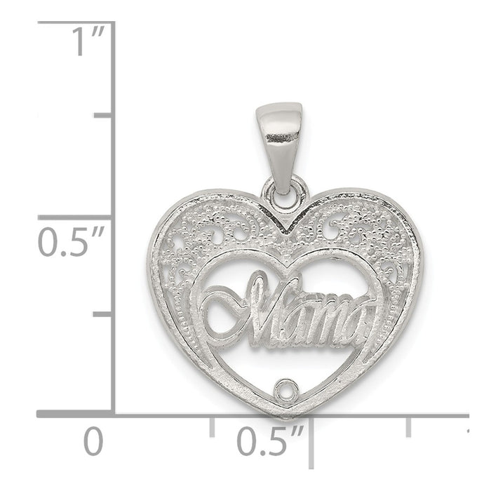 Million Charms 925 Sterling Silver Mama Heart Charm