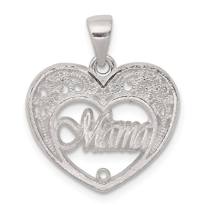 Million Charms 925 Sterling Silver Mama Heart Charm