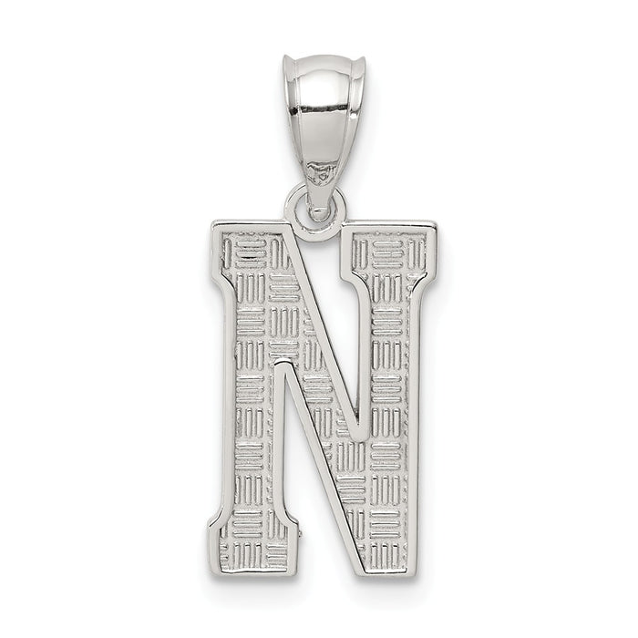 Million Charms 925 Sterling Silver Alphabet Letter Initial N Charm