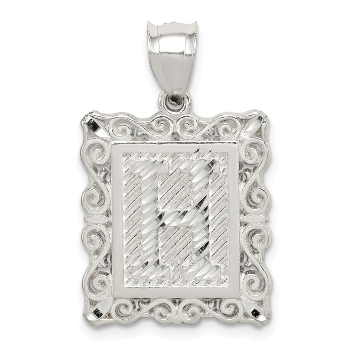 Million Charms 925 Sterling Silver Alphabet Letter Initial H Charm