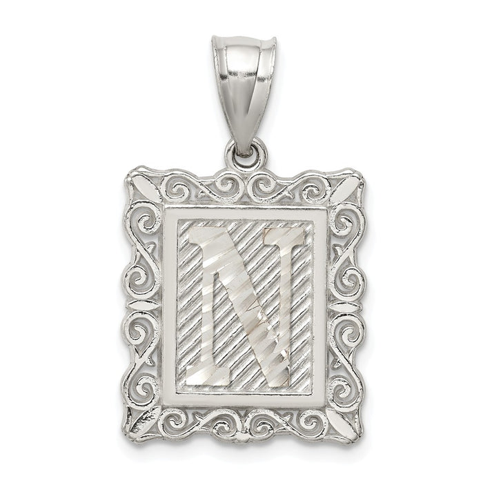 Million Charms 925 Sterling Silver Alphabet Letter Initial N Charm