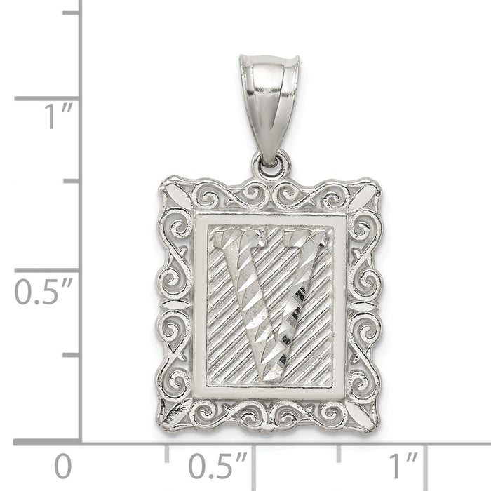 Million Charms 925 Sterling Silver Alphabet Letter Initial V Charm